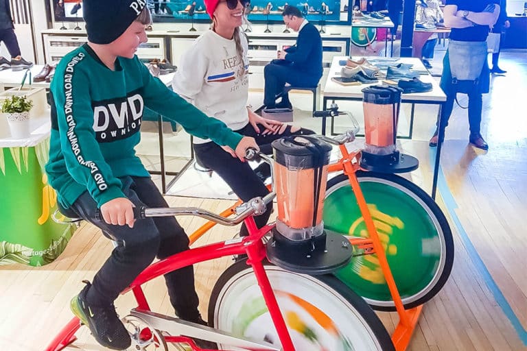 Animation commerciale évènementielle - Vélo à Smoothies en magasin