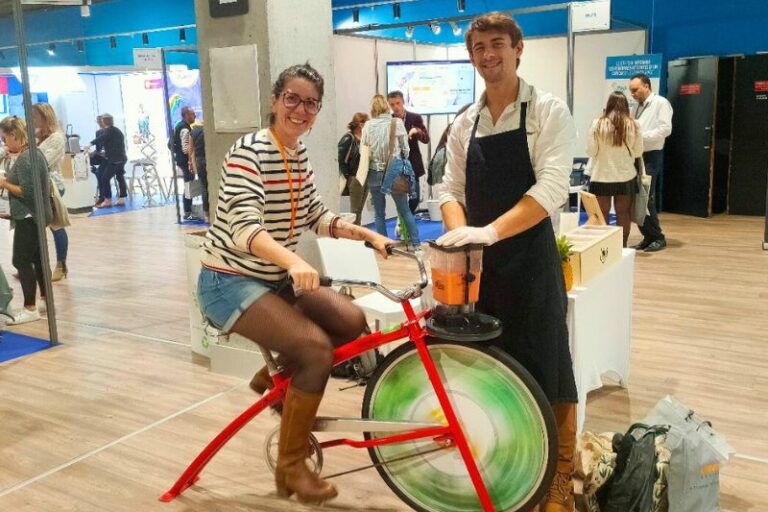 animation vélo smoothie en salon professionnel